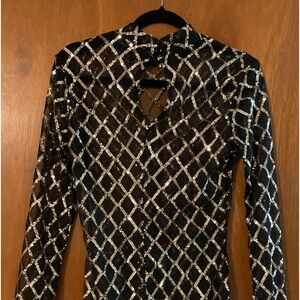 NWT Gold and Black Sparkly Overlay Dress.